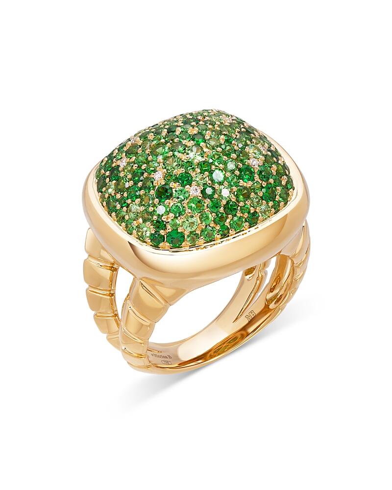 Marina B 18K Yellow Gold Tigella Tsavorite Garnet Pave Ring Cover