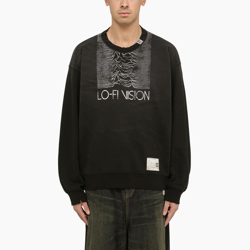 Maison MIHARA YASUHIRO Black cotton sweatshirt with double neckline Cover