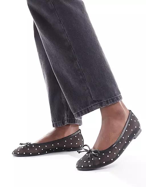 RAID Rimpi embellished ballet flats in black mesh Cover