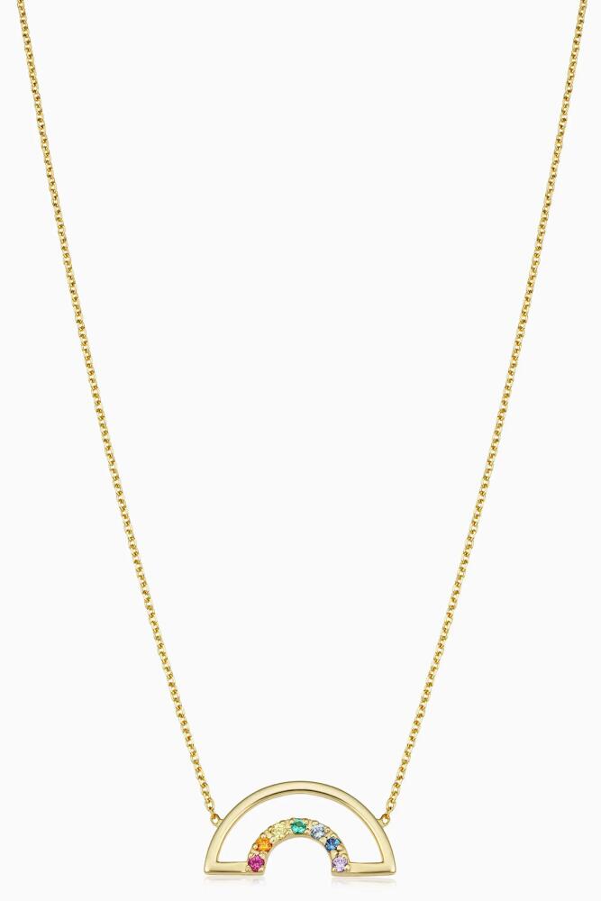 Oradina 14K Yellow Gold Double Rainbow Necklace Cover