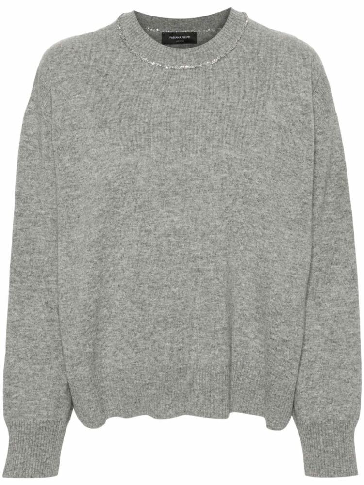 Fabiana Filippi sequin embellished virgin wool blend jumper - Grey Cover