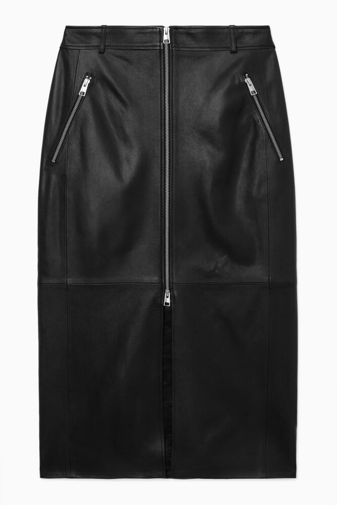 COS ZIP-UP LEATHER MIDI SKIRT Cover