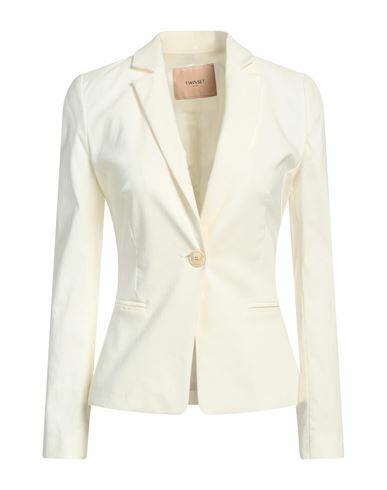 Twinset Woman Blazer White Viscose, Polyamide, Elastane, Polyester Cover