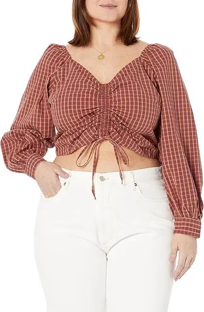 Levi's(r) Womens Devin Blouse (Earth Red Plaid) Women's Clothing Cover