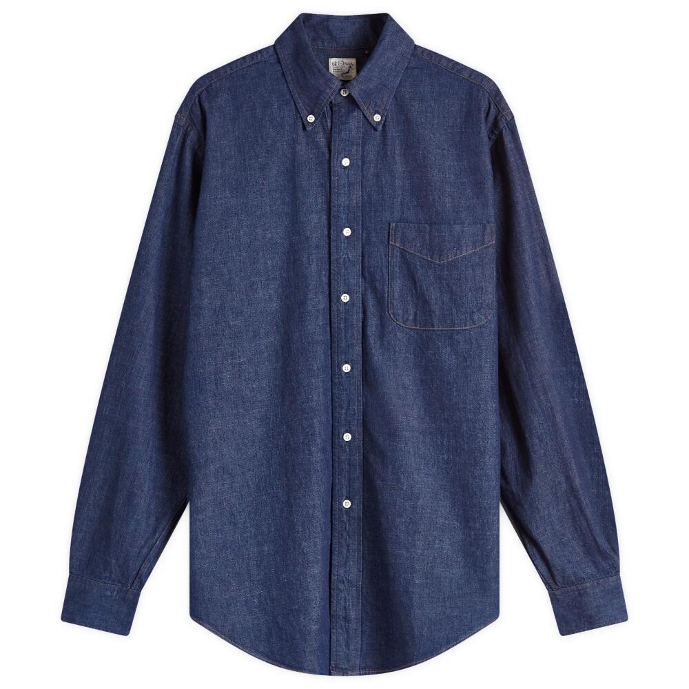 orSlow Men's Button Down Denim Shirt in One Wash Cover