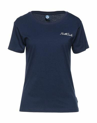 North Sails Woman T-shirt Midnight blue Cotton Cover