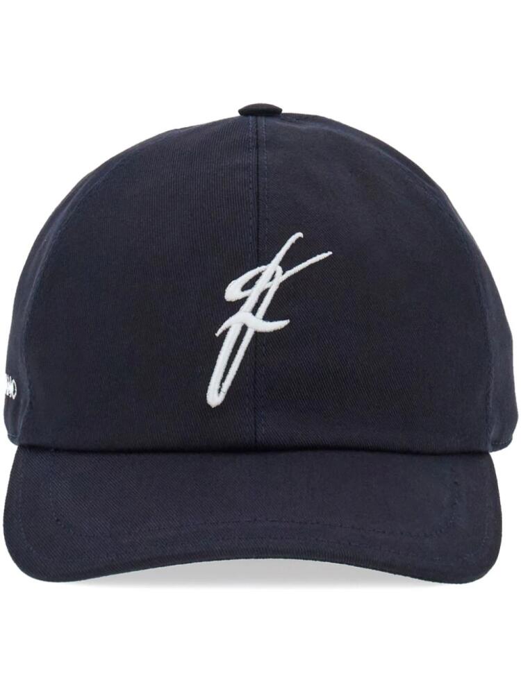 Ferragamo logo-embroidered cotton baseball cap - Blue Cover