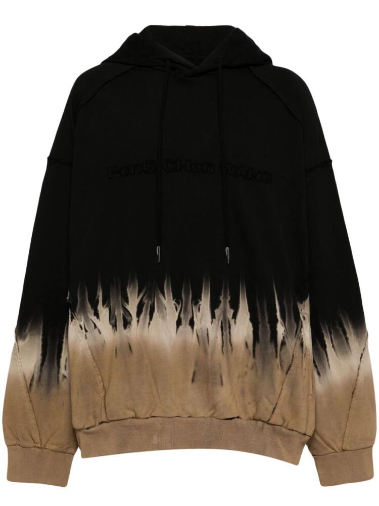 Feng Chen Wang raw-cut finish hoodie - Black Cover