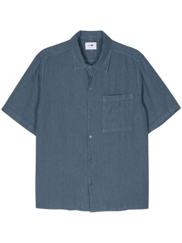 NN07 Julio short-sleeve linen shirt - Blue Cover