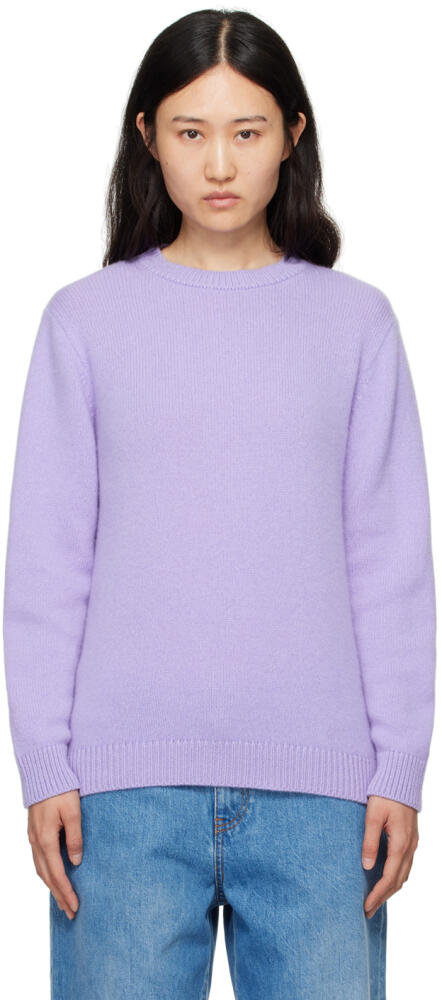 The Elder Statesman Purple Malibu Crew Sweater Cover