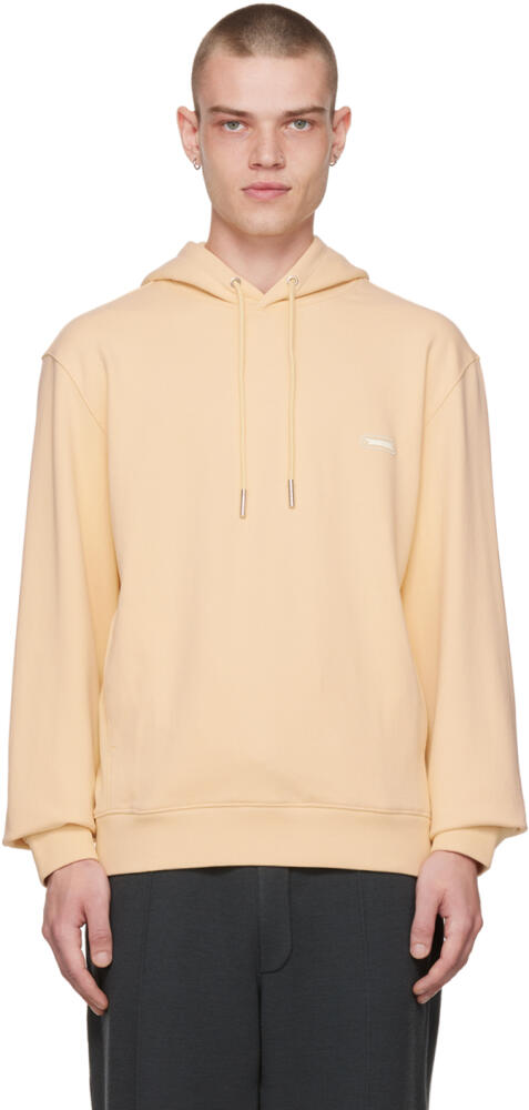 Solid Homme Yellow Embroidered Hoodie Cover