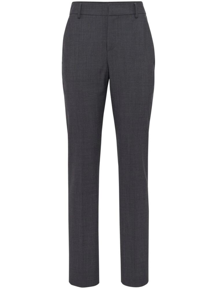 Brunello Cucinelli high-waist tapered-leg trousers - Grey Cover