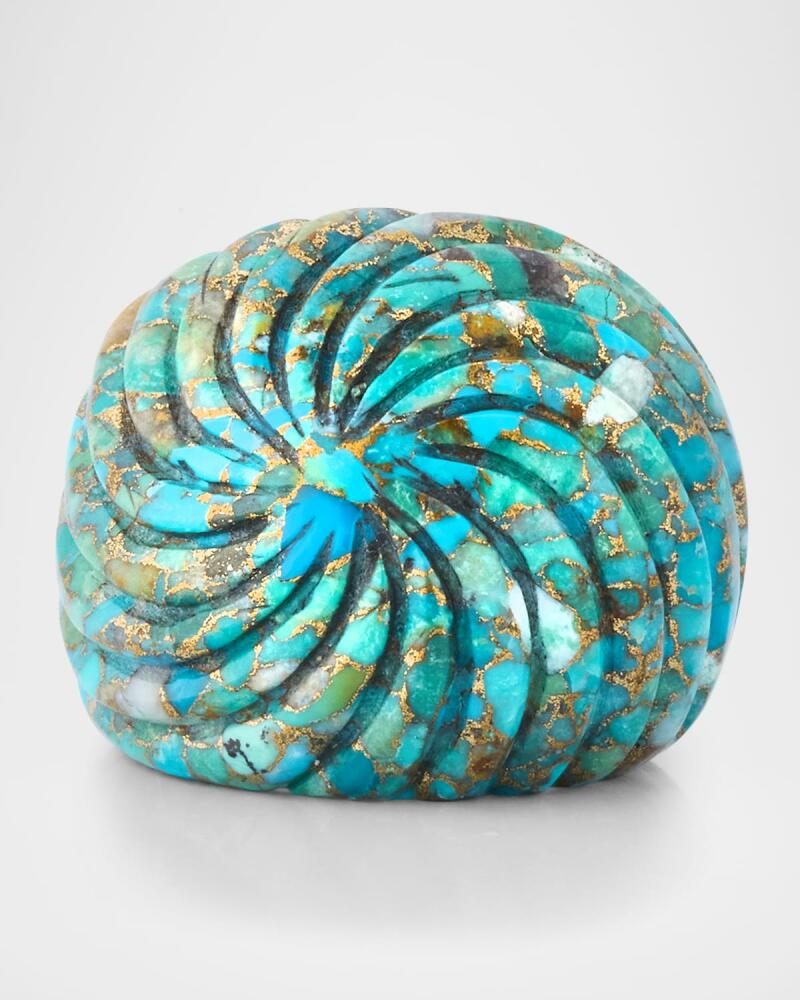 NEST Jewelry Carved Turquoise Statement Ring Cover