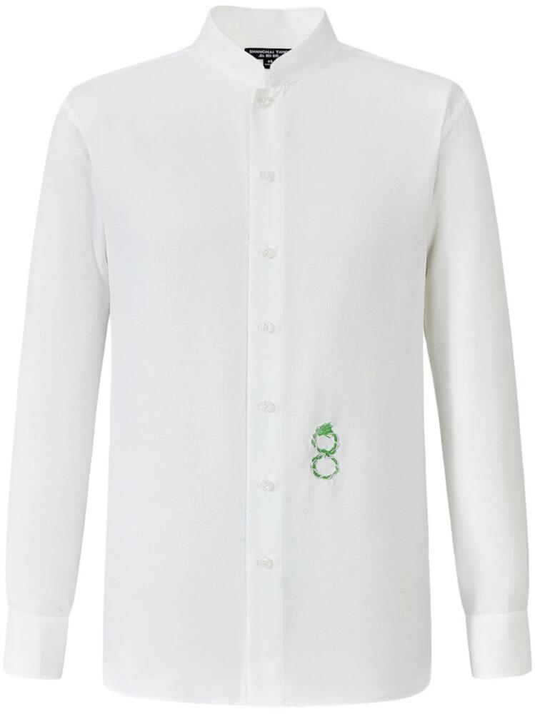 Shanghai Tang dragon-embroidered poplin shirt - White Cover