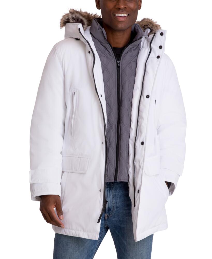 Michael Kors Men's Hooded Bib Snorkel Parka, Created for Macy's - White Cover