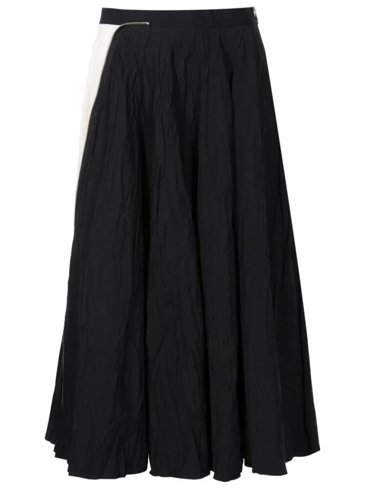 Uma | Raquel Davidowicz crinkled-finish A-line skirt - Black Cover