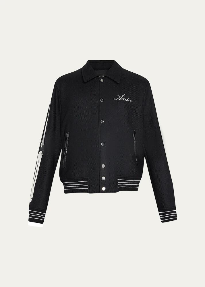 Amiri Men's Bones Varsity Jacket Cover