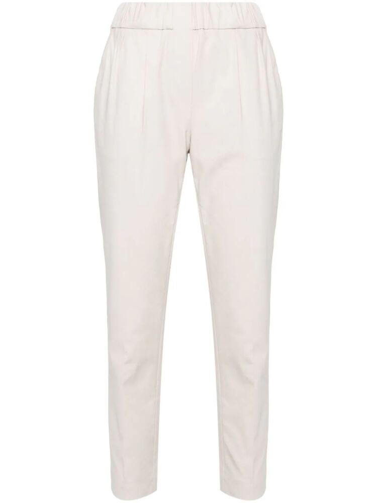 Brunello Cucinelli mid-rise pleated cropped tailored trousers - Neutrals Cover