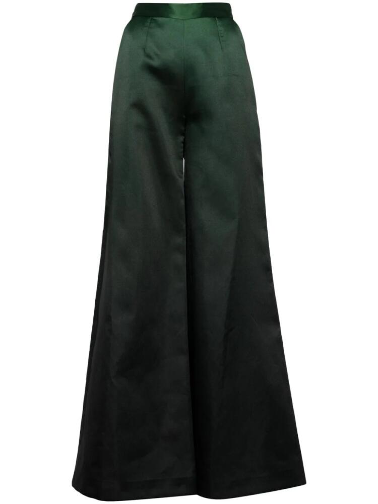 Saiid Kobeisy gradient satin flared pants - Green Cover