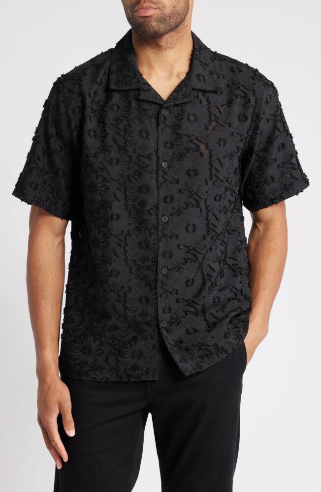 Wax London Didcot Floral Sheer Camp Shirt in Black Cover