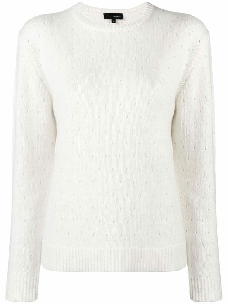 Cashmere In Love cashmere perforated pattern jumper - White Cover