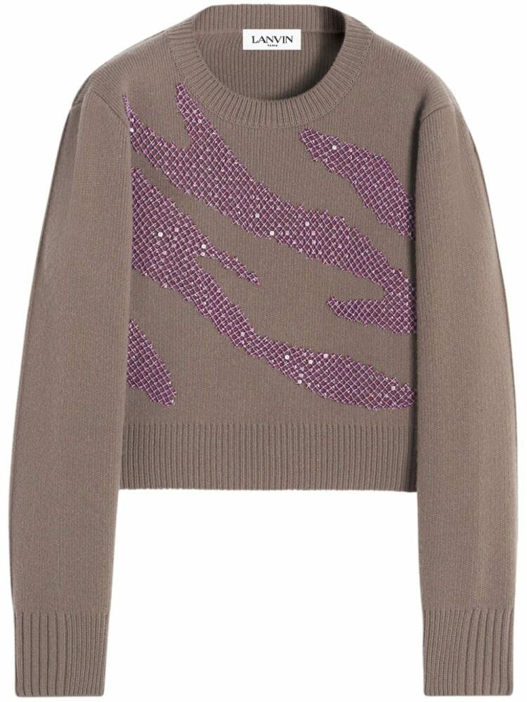 Lanvin crystal-embellished wool jumper - Brown Cover