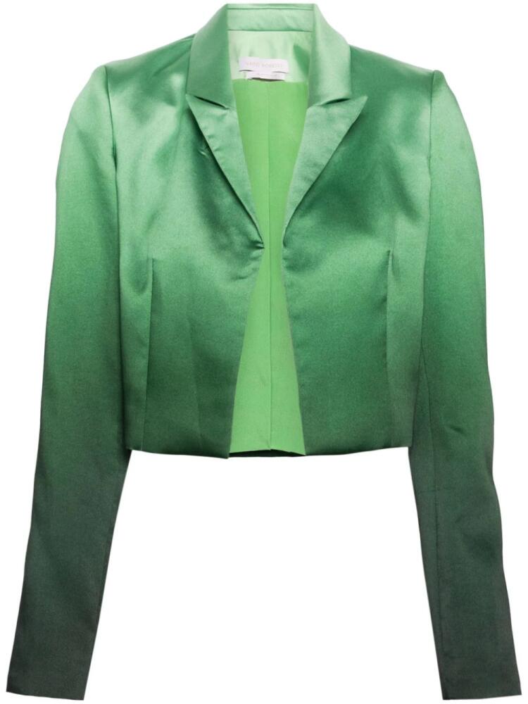 Saiid Kobeisy gradient satin cropped jacket - Green Cover