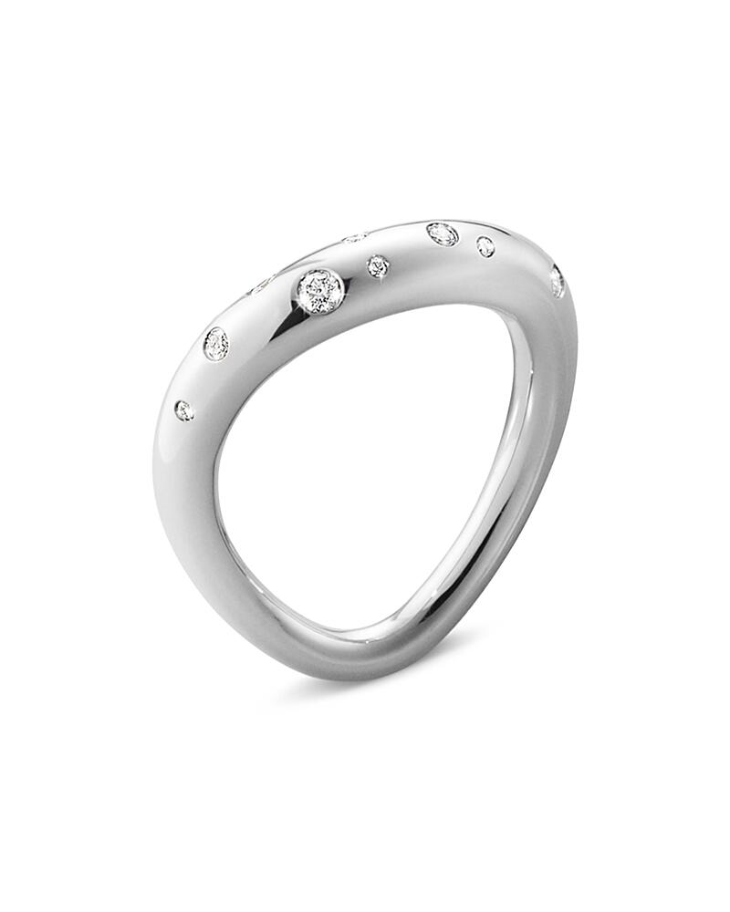 Georg Jensen Sterling Silver Offspring Diamond Wavy Ring Cover