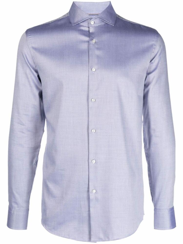 BOSS button-up long-sleeve shirt - Purple Cover