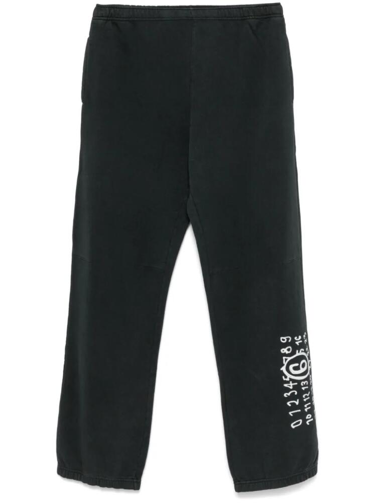 MM6 Maison Margiela numbers motif-print track trousers - Black Cover