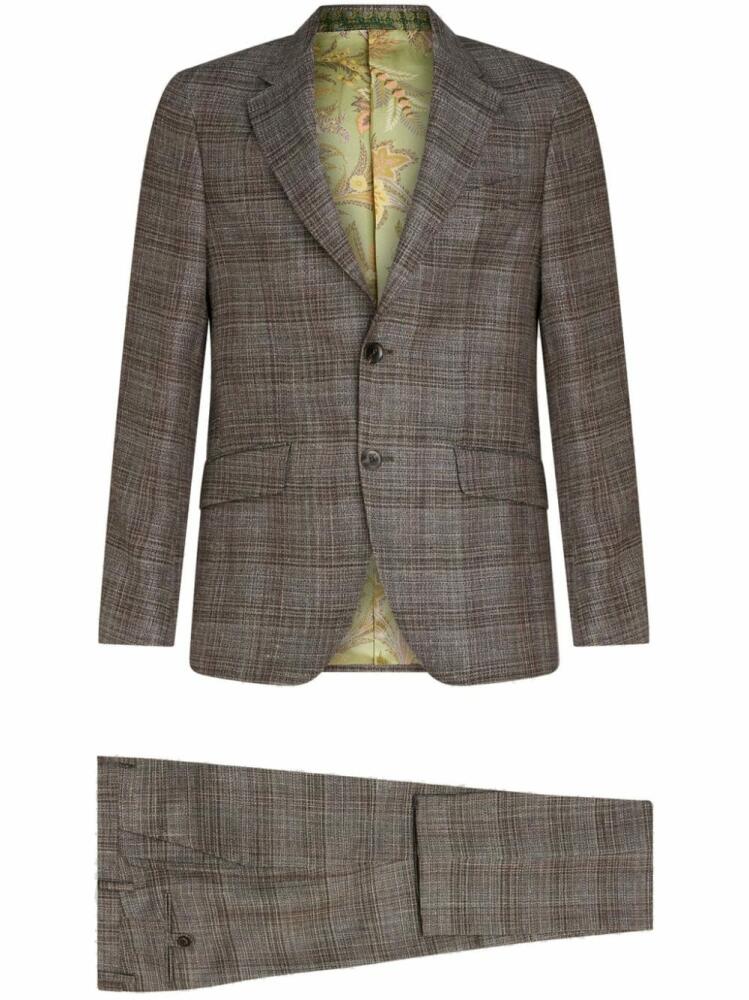 ETRO checked single-breasted suit - Brown Cover