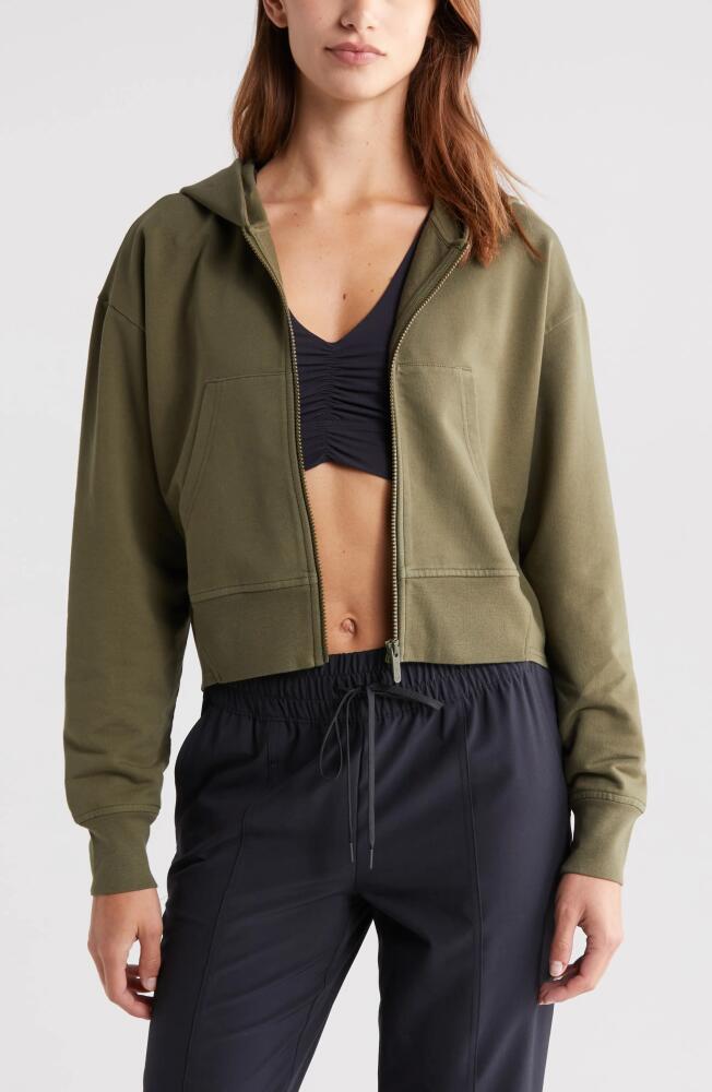 Zella Swoop Full Zip Hoodie in Olive Night Cover