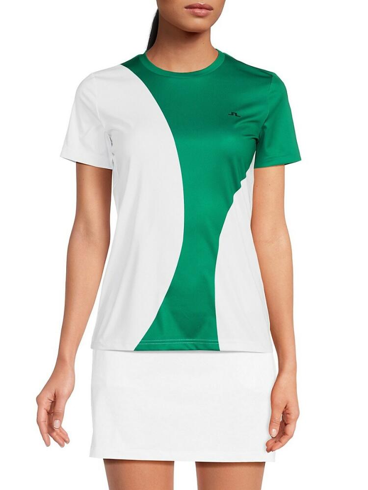 J. Lindeberg Women's W Big Spots Logo Tee - Bosphorus Cover