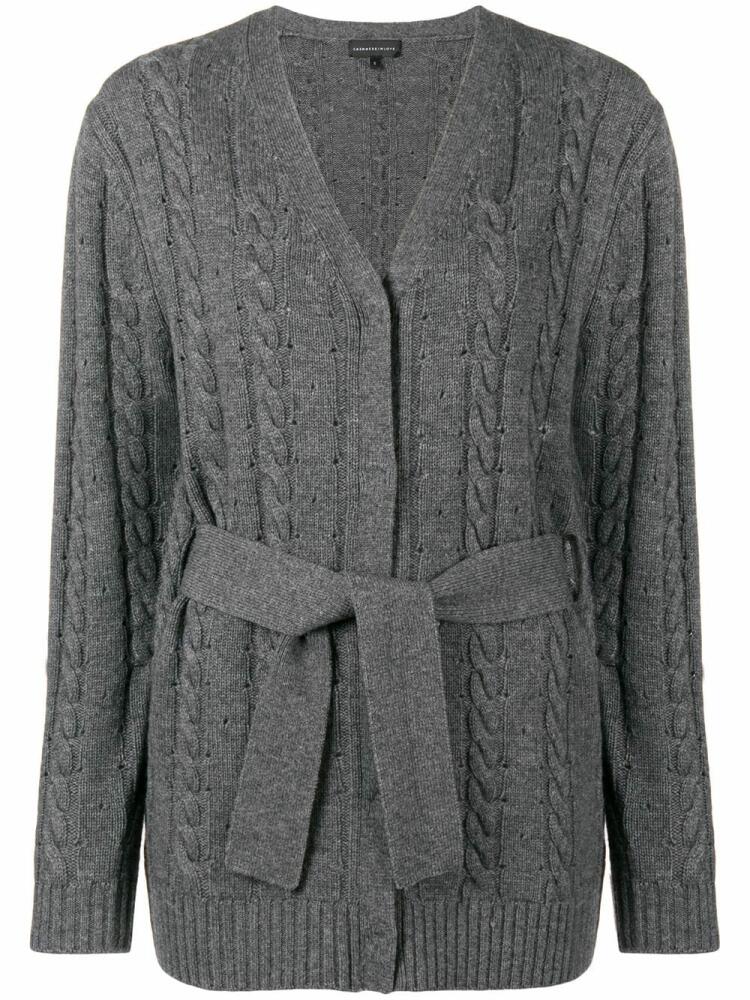 Cashmere In Love cashmere blend cable knit cardigan - Grey Cover