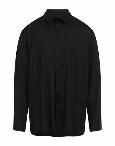 Msgm Man Shirt Black Size 15 ¾ Viscose, Polyester Cover