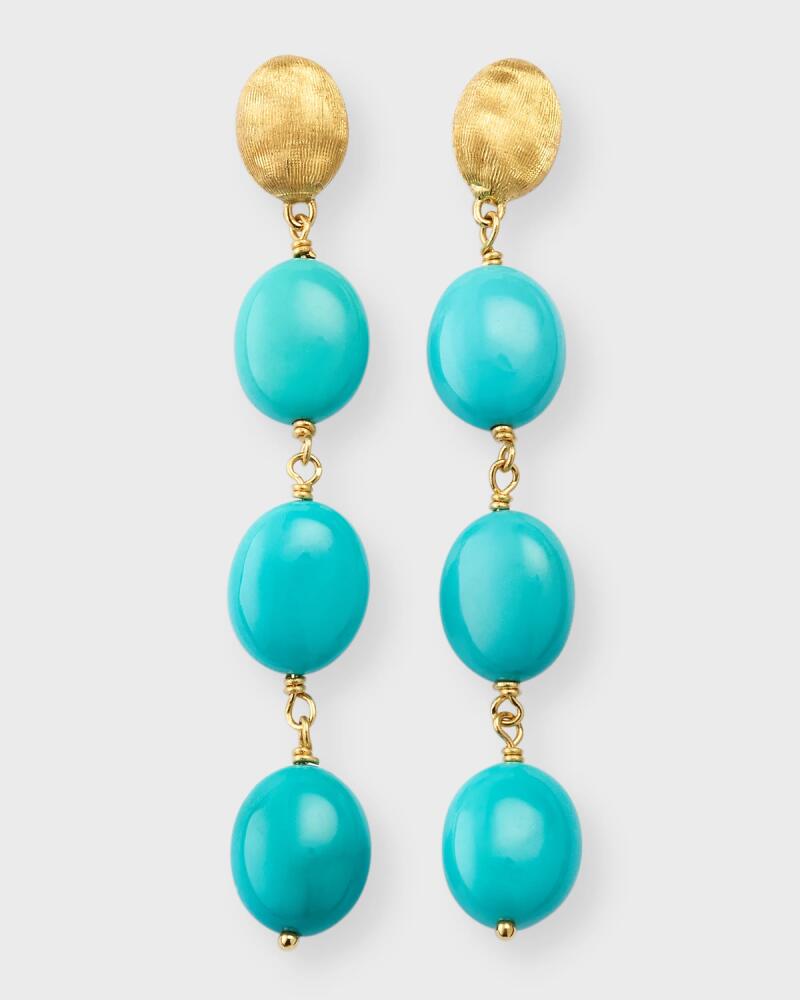 Marco Bicego 18K Yellow Gold Siviglia Turquoise Drop Earrings Cover