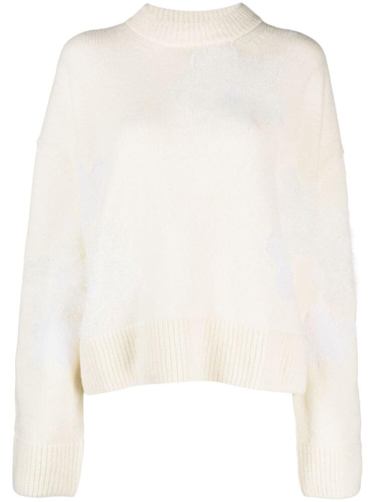 Cecilie Bahnsen drop-shoulder knitted jumper - White Cover