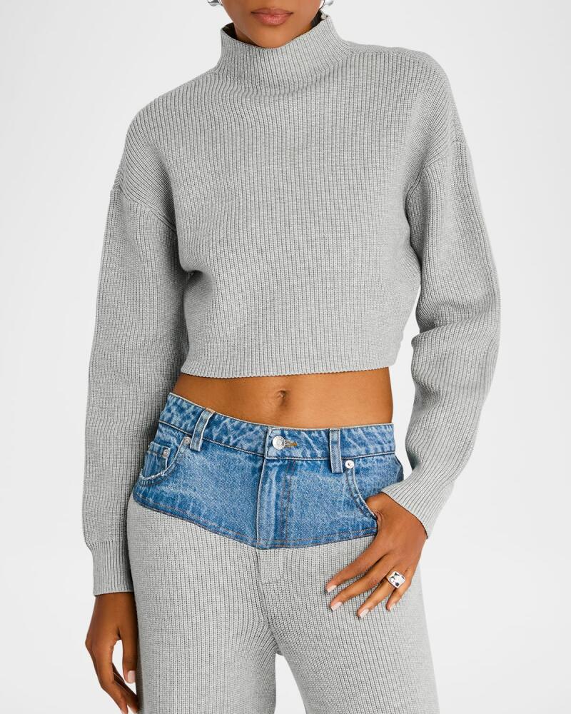 SER.O.YA Carmen Cropped Mock-Neck Sweater Cover