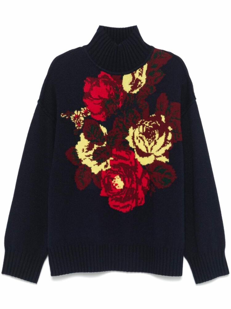 Sonia Rykiel jacquard-floral sweater - Blue Cover