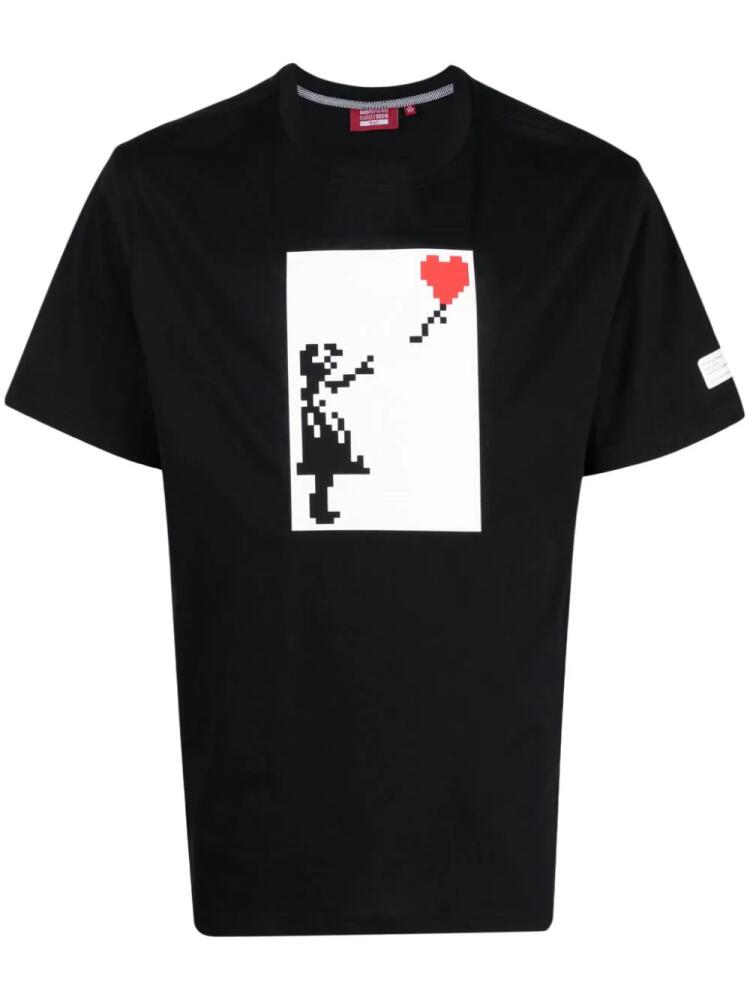 Mostly Heard Rarely Seen 8-Bit Floating Heart cotton T-shirt - Black Cover