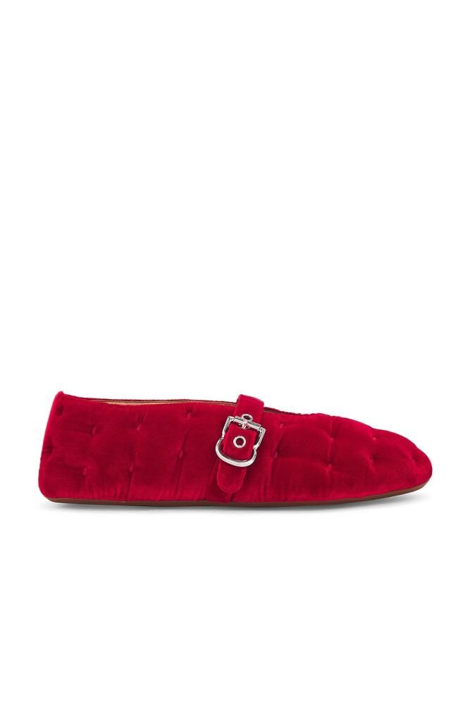 ALAÏA Velvet Ballerina Flat in Red Cover