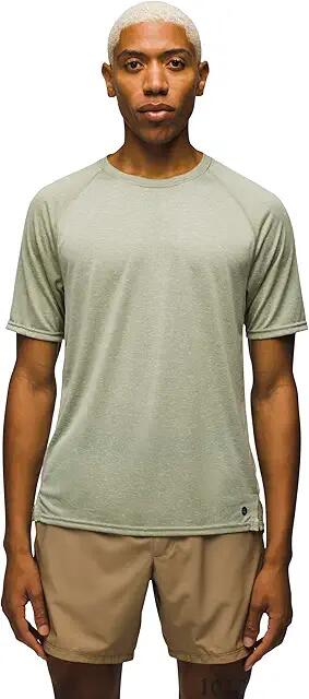 Prana Natural Flow Short Sleeve Crew Standard Fit (Juniper Green) Men's Clothing Cover