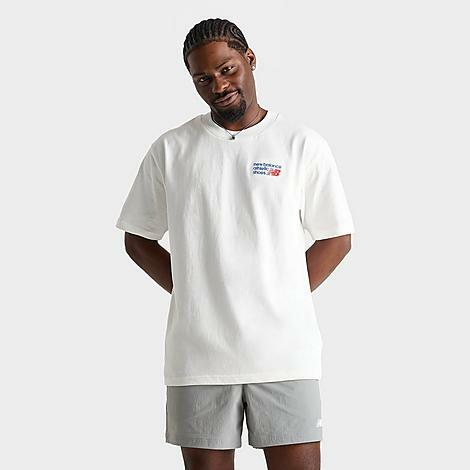 New Balance Men's Athletics Premium Logo T-Shirt in Off-White/Sea Salt Cover