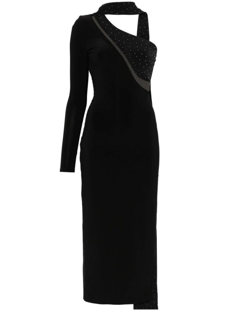 NISSA crystal-embellished asymmetric maxi dress - Black Cover