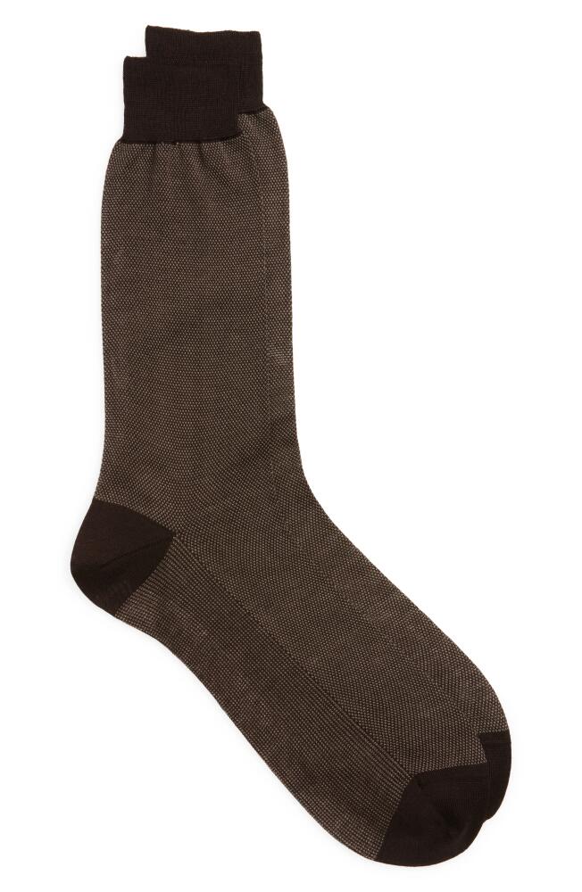 Canali Bird's Eye Dress Socks in Brown Cover