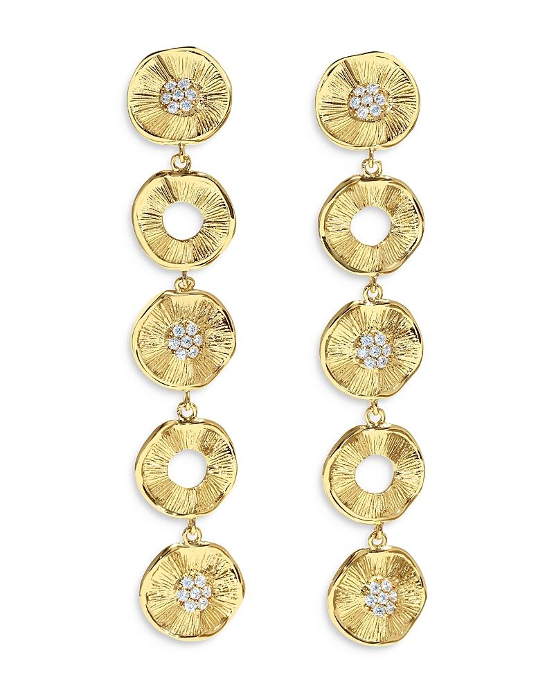 Jackie Mack Designs Allure Cubic Zirconia Textured Disc Drop Earrings Cover