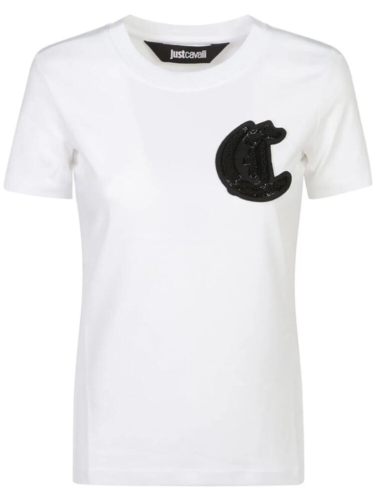 Just Cavalli logo-appliqué T-shirt - White Cover