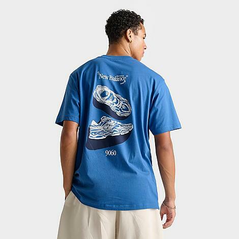 New Balance Men's 9060 Sketch T-Shirt in Blue/Blue Agate Cover