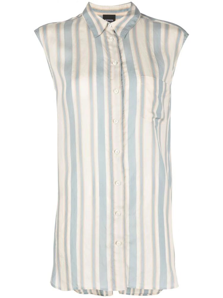 ASPESI stripe-print sleeveless blouse - Neutrals Cover