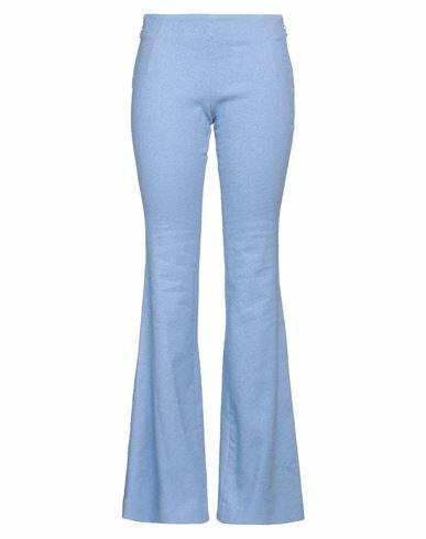 Patou Woman Pants Azure Cotton, Synthetic fibers, Viscose, Linen, Elastane Cover